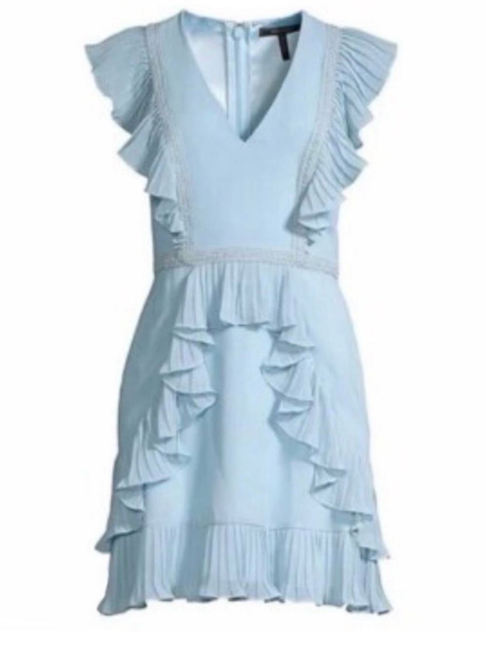 New BCBGMaxAzria Blue Ruffle Dress, Size 2